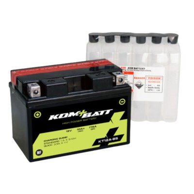 Batería Kombatt KT12A-BS YT12A-BS 12V 175CCA – Plomo-ácido para motos Aprilia, Kawasaki, Suzuki