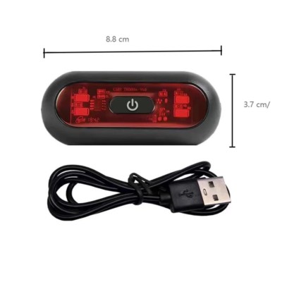 Piloto trasero LED para casco de moto con carga USB tipo C