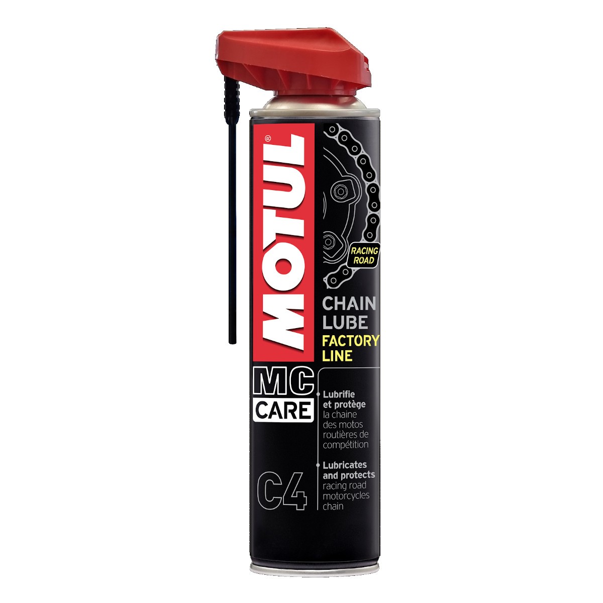 Spray grasa de cadena MOTUL C4 Chain Lube Road Factory Line 400 ml.