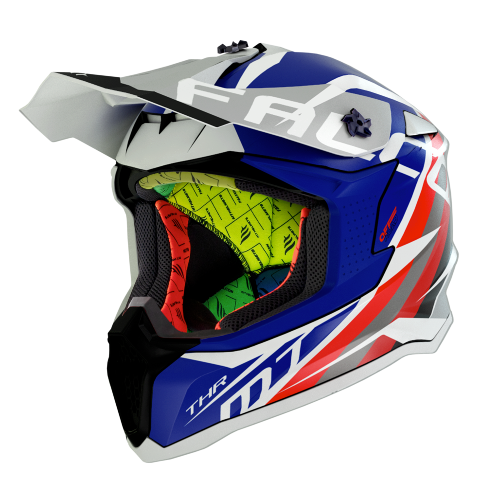 Casco Cross MT FALCON THR A7 AZUL PERLA BRILLO 1