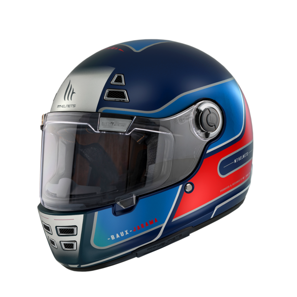 Casco Integral Fibra MT JARAMA BAUX D7 Azul/Rojo Mate 1