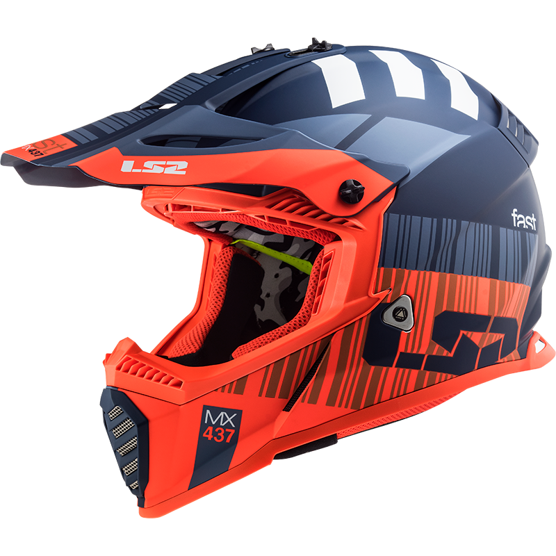 Casco LS2 CROSS MX437 FAST MINI INFANTIL NARANJA/AZUL