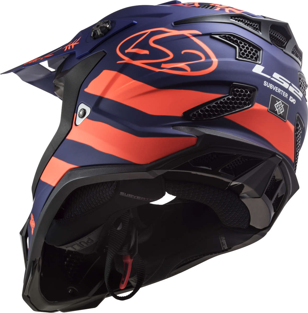 Casco LS2 MX700 SUBVERTER EVO CARGO AZUL MATE/NARANJA FLUOR ECE 22.06 1