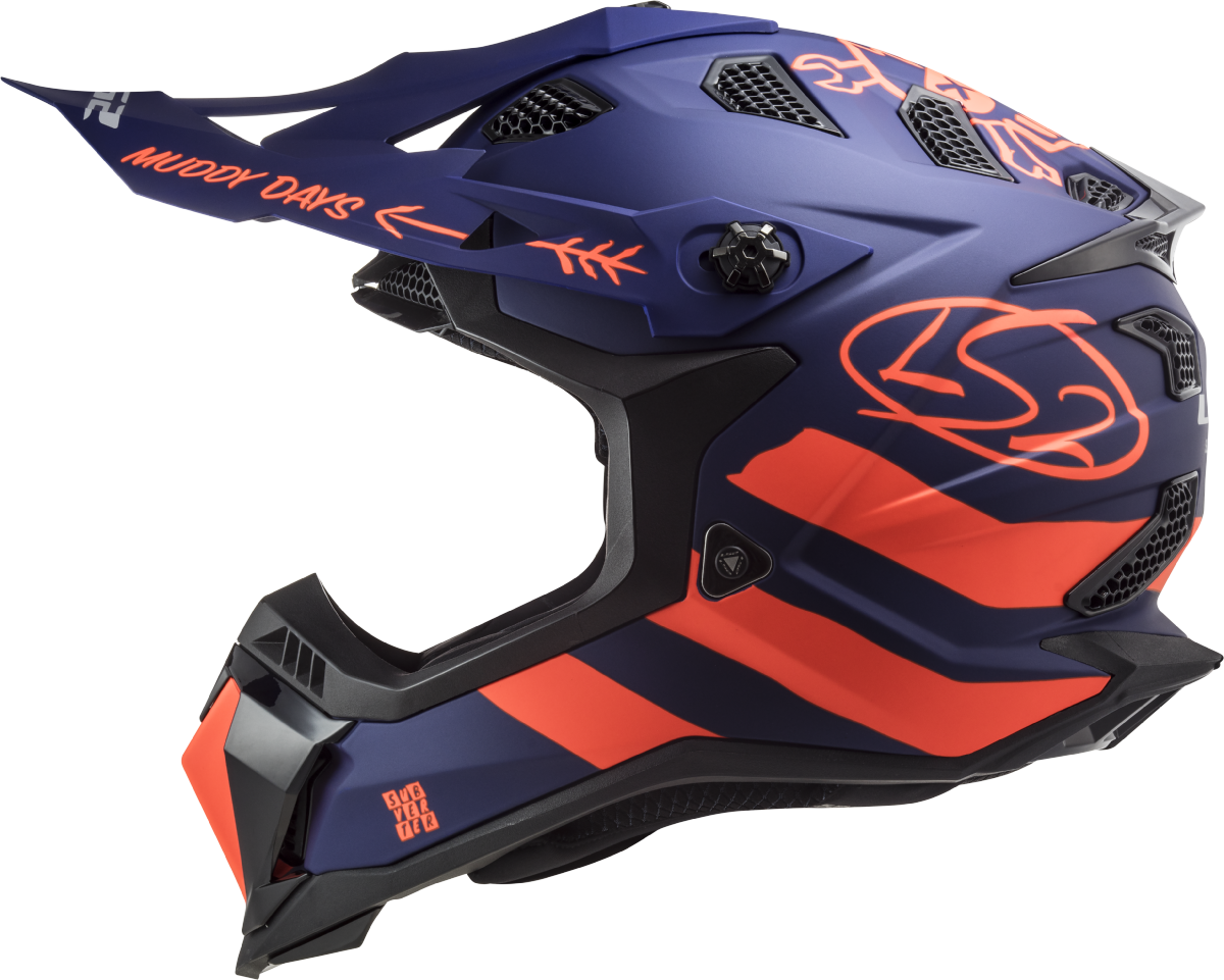 Casco LS2 MX700 SUBVERTER EVO CARGO AZUL MATE/NARANJA FLUOR ECE 22.06