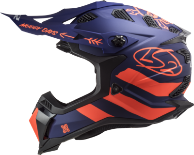 Casco LS2 MX700 SUBVERTER EVO CARGO AZUL MATE/NARANJA FLUOR ECE 22.06