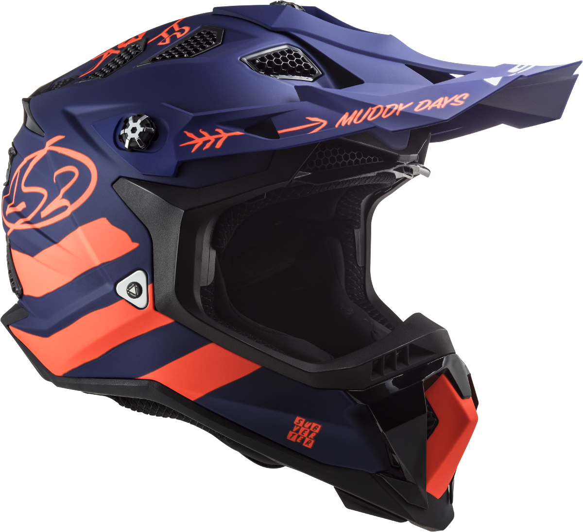 Casco LS2 MX700 SUBVERTER EVO CARGO AZUL MATE/NARANJA FLUOR ECE 22.06 6