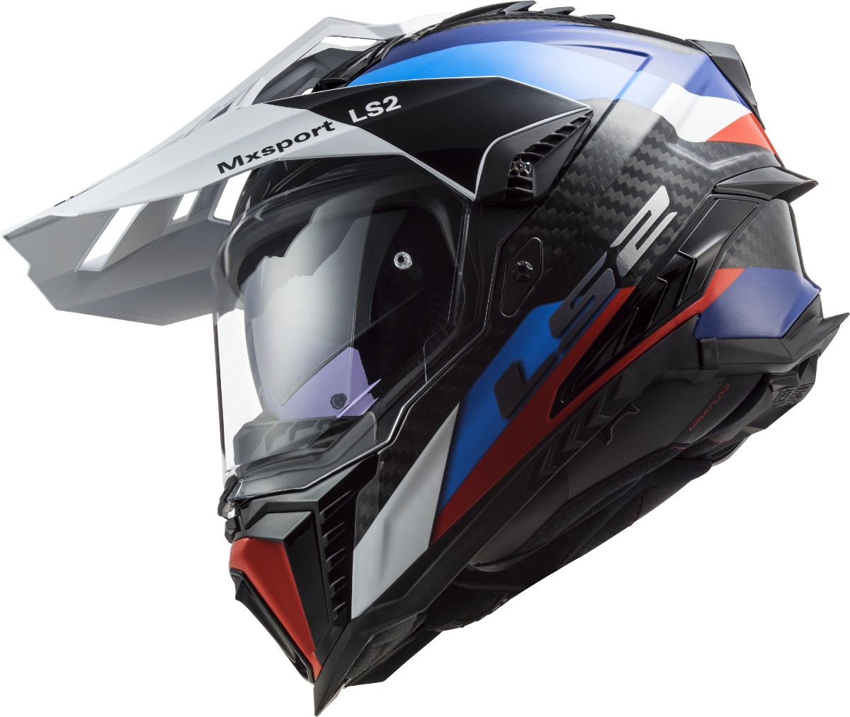 Casco LS2 TRAIL MX701 EXPLORER CARBON FRONTIER NEGRO AZUL ECE 22.06 1