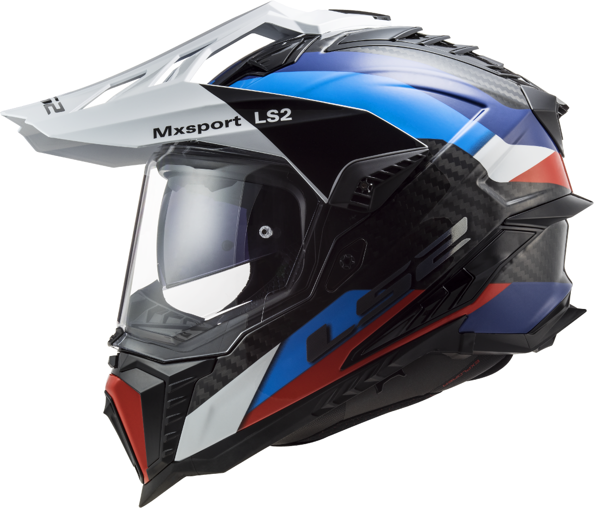 Casco LS2 TRAIL MX701 EXPLORER CARBON FRONTIER NEGRO AZUL ECE 22.06