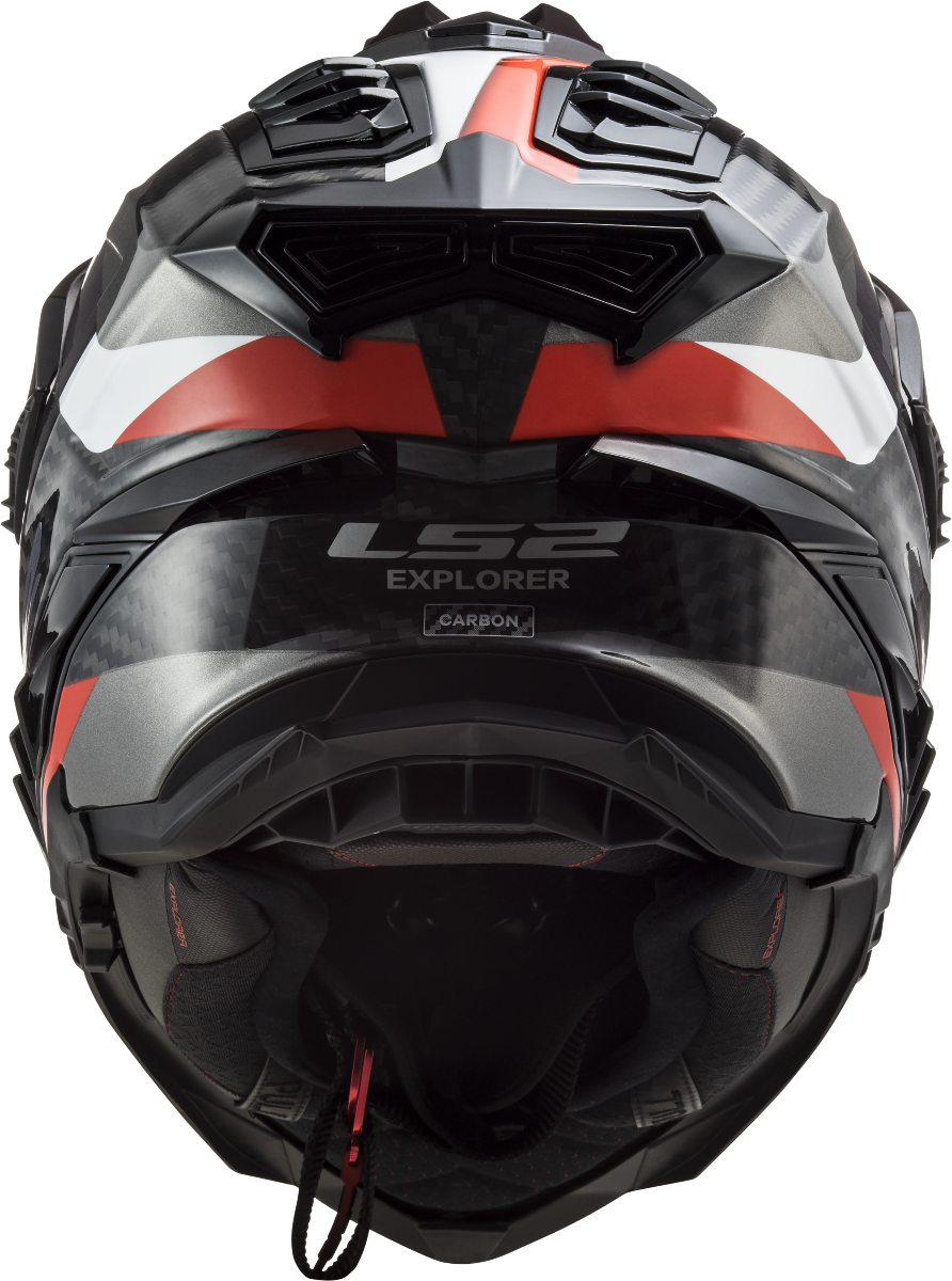 Casco LS2 TRAIL MX701 EXPLORER CARBON FRONTIER TITANIO ROJO ECE 22.06 2