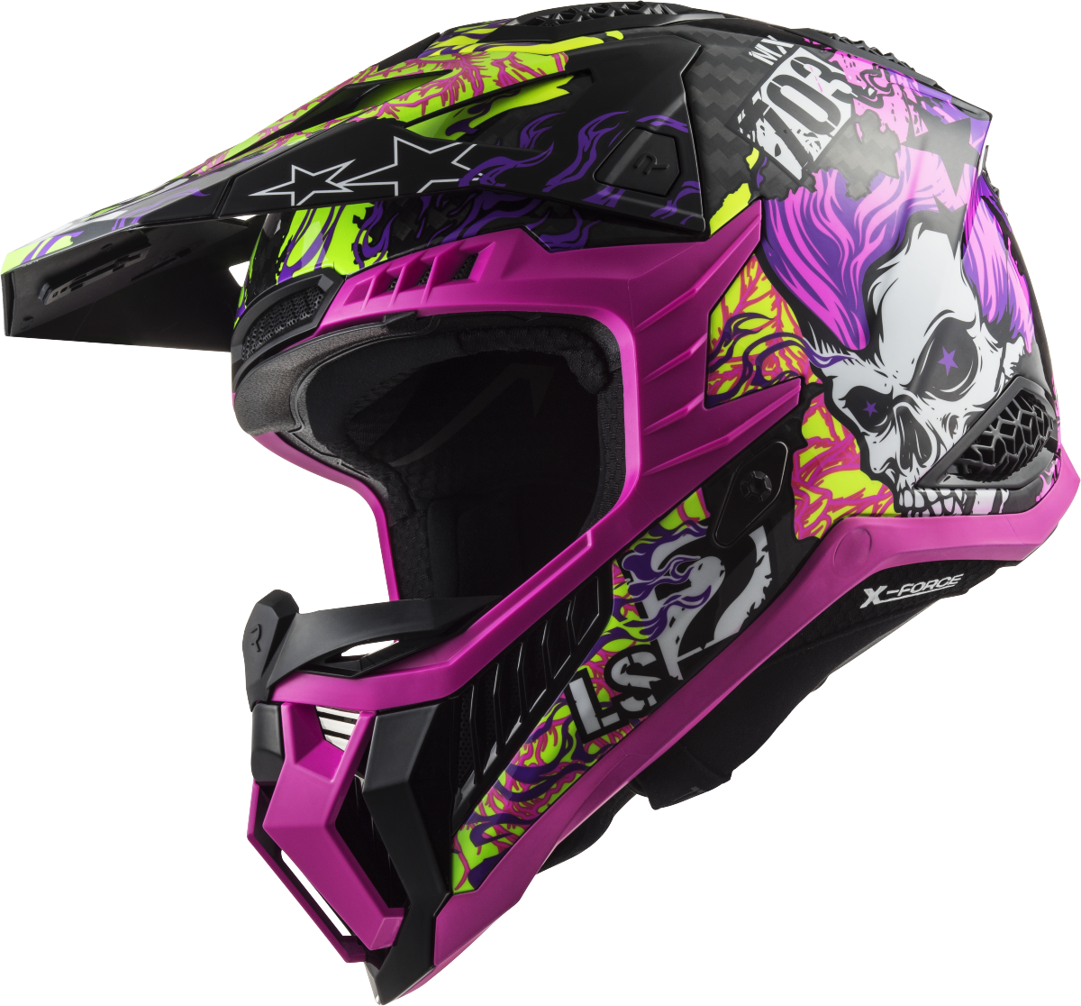 Casco LS2 MX703 X-FORCE FIRESKULL VIOLETA ECE 22.06 2