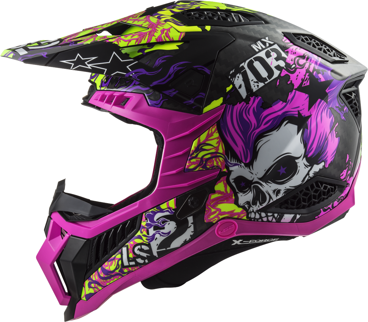 Casco LS2 MX703 X-FORCE FIRESKULL VIOLETA ECE 22.06