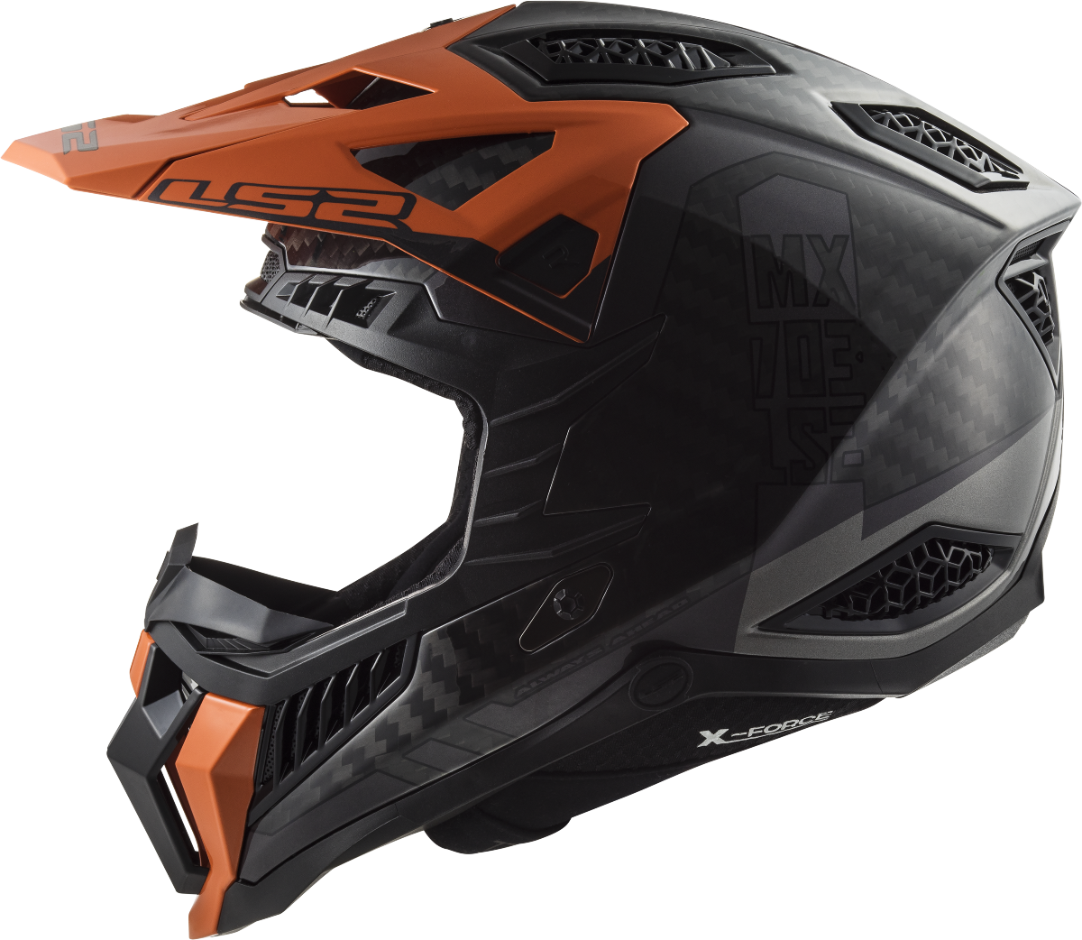 Casco LS2 MX703 X-FORCE VICTORY TITANIO/NARANJA ECE 22.06