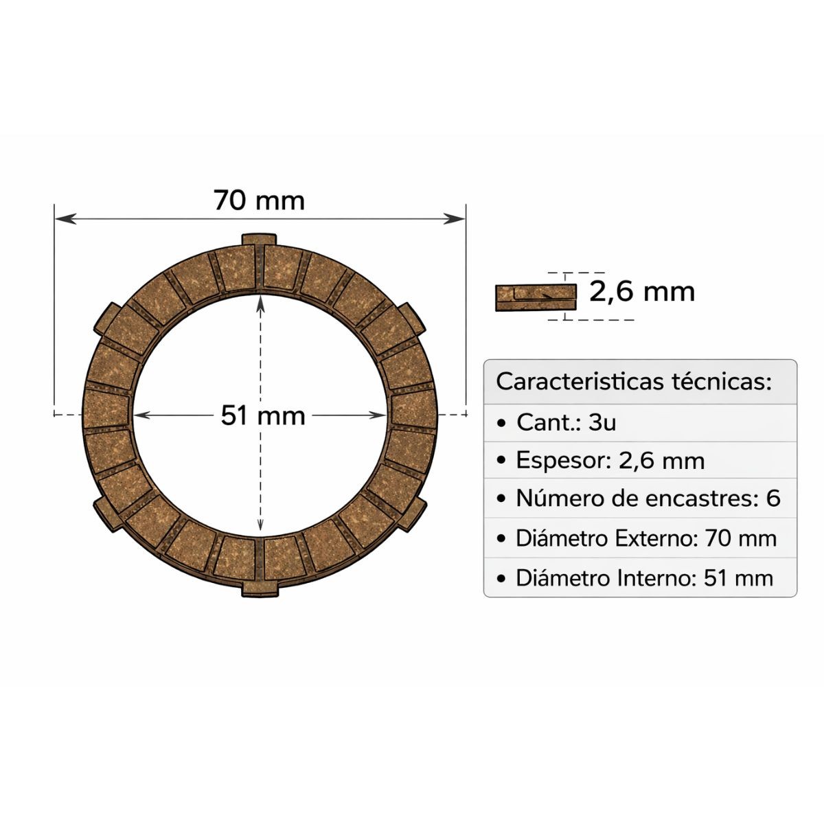 Discos de embrague PUCH 50 recambio 1