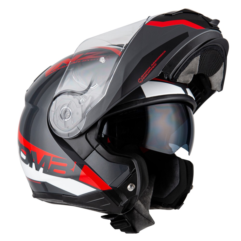 Casco NZI Combi 2 DUO SHOCK Antracita/Rojo 2