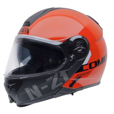 Casco NZI Combi 2 DUO Graphics Flydeck Negro-Naranja Talla XS