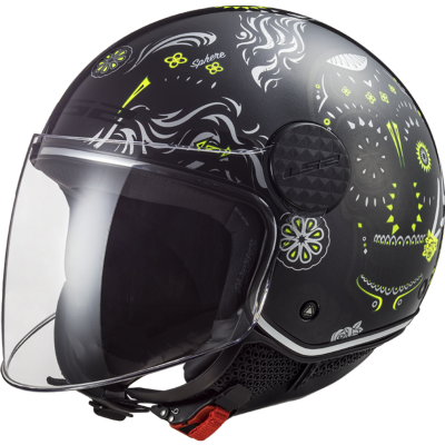 Casco LS2 OF558 SPHERE LUX MAXCA NEGRO/AMARILLO