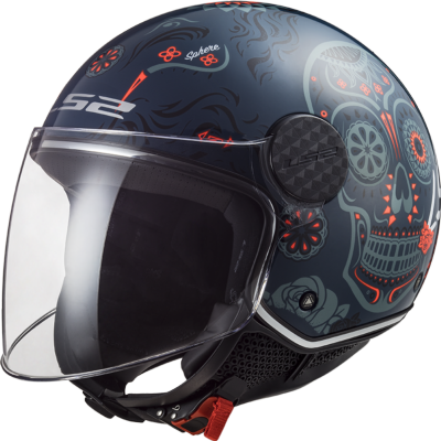 Casco LS2 OF558 SPHERE LUX MAXCA COBALTO/NARANJA