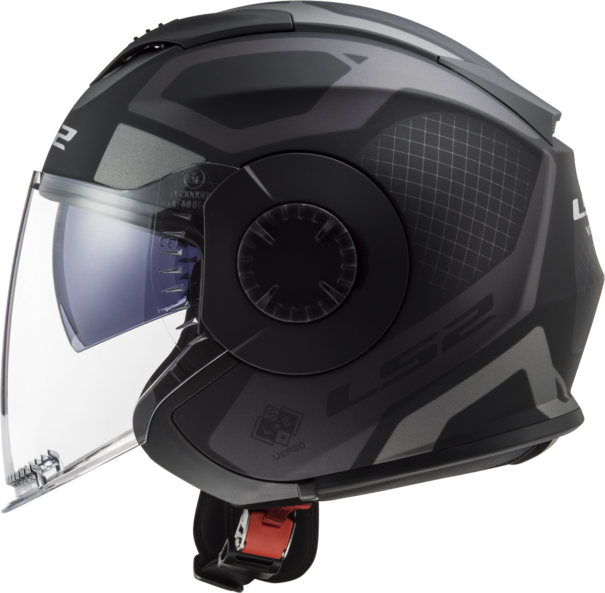 Casco LS2 OF570 VERSO MARKER NEGRO MATE/TITANIO 5