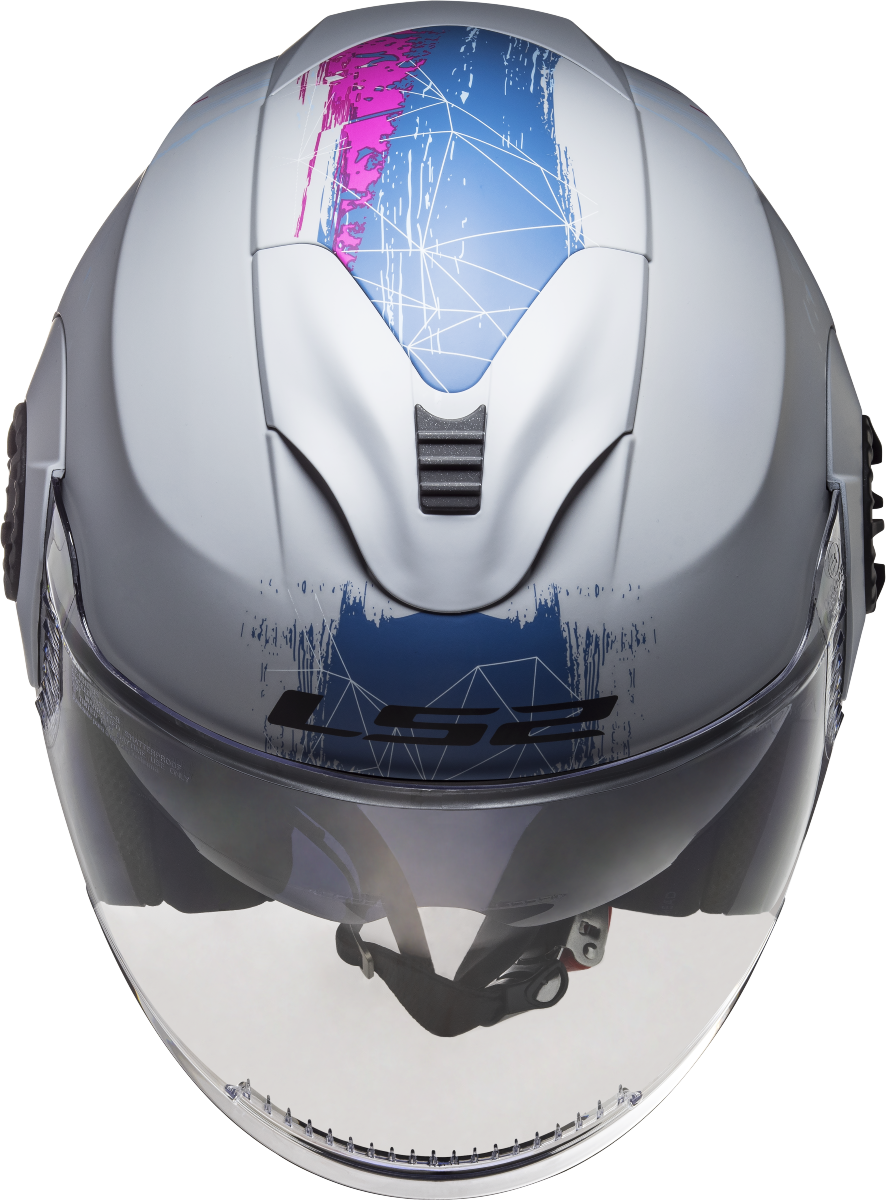 Casco LS2 OF570 VERSO SPRING PLATA MATE/AZUL 1