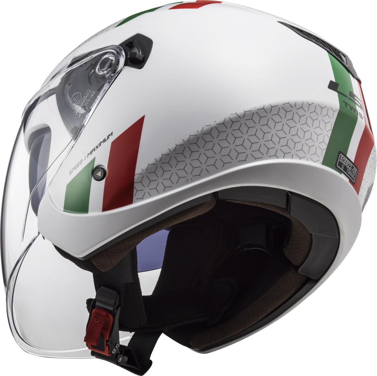 Casco LS2 OF573 TWISTER II COMBO BLANCO/VERDE/ROJO 5