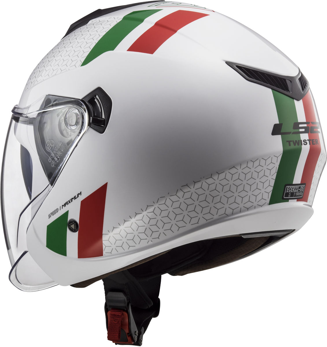 Casco LS2 OF573 TWISTER II COMBO BLANCO/VERDE/ROJO 9