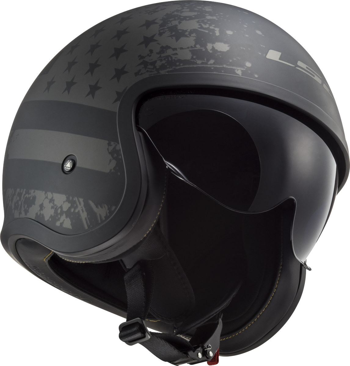 Casco LS2 OF599 SPITFIRE BLACK FLAG NEGRO MATE/TITANIO 2