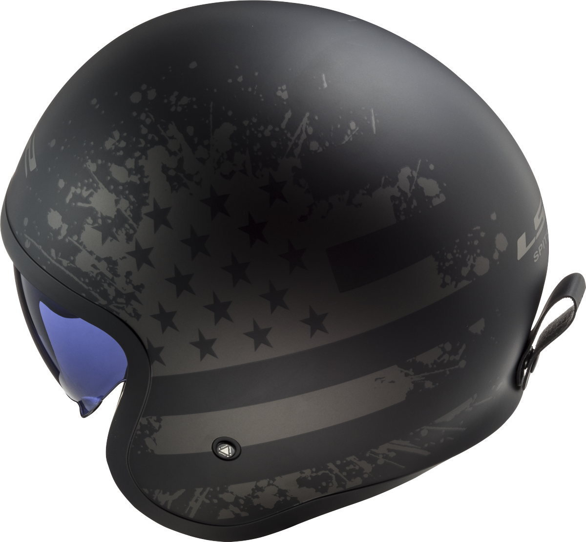 Casco LS2 OF599 SPITFIRE BLACK FLAG NEGRO MATE/TITANIO 1