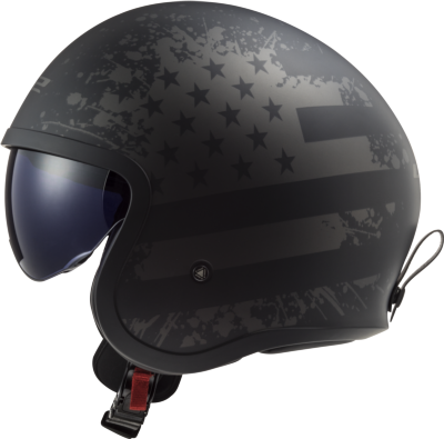 Casco LS2 OF599 SPITFIRE BLACK FLAG NEGRO MATE/TITANIO