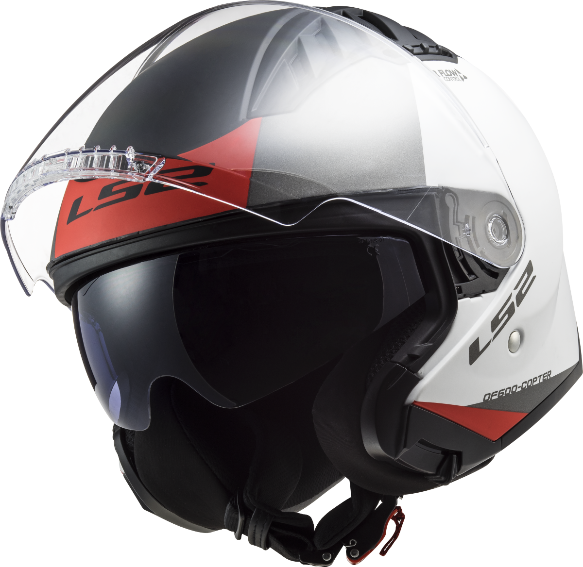 Casco LS2 OF600 COPTER URBANE BLANCO MATE/ROJO 5