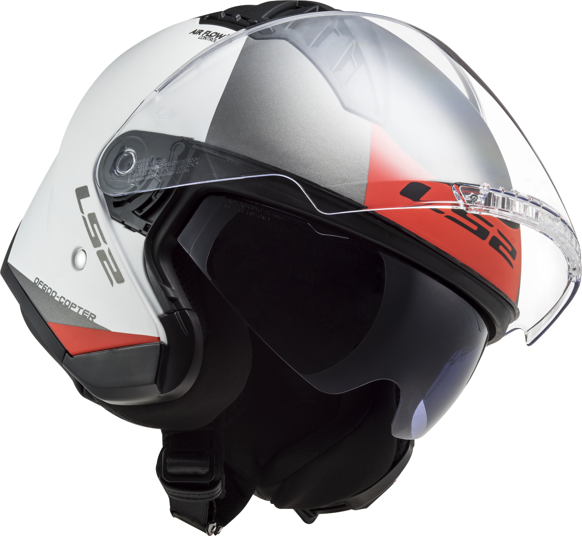 Casco LS2 OF600 COPTER URBANE BLANCO MATE/ROJO 3