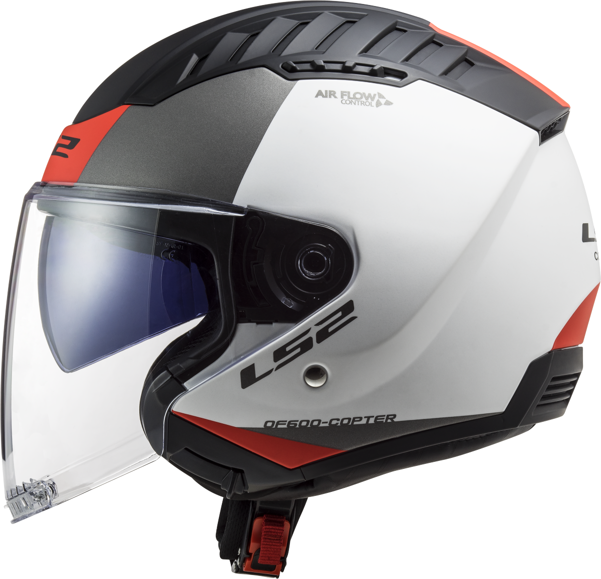 Casco LS2 OF600 COPTER URBANE BLANCO MATE/ROJO