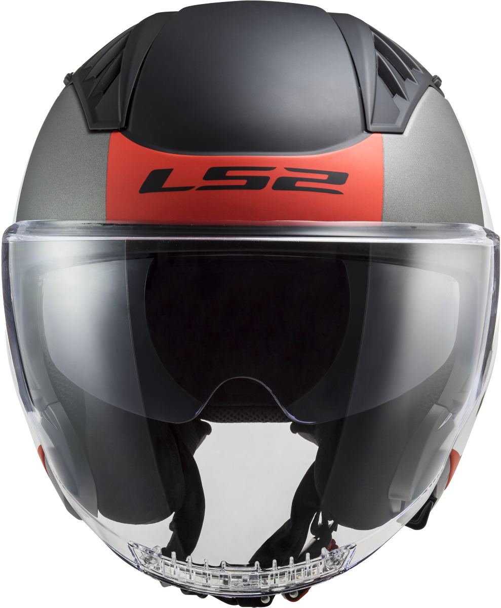 Casco LS2 OF600 COPTER URBANE BLANCO MATE/ROJO 2