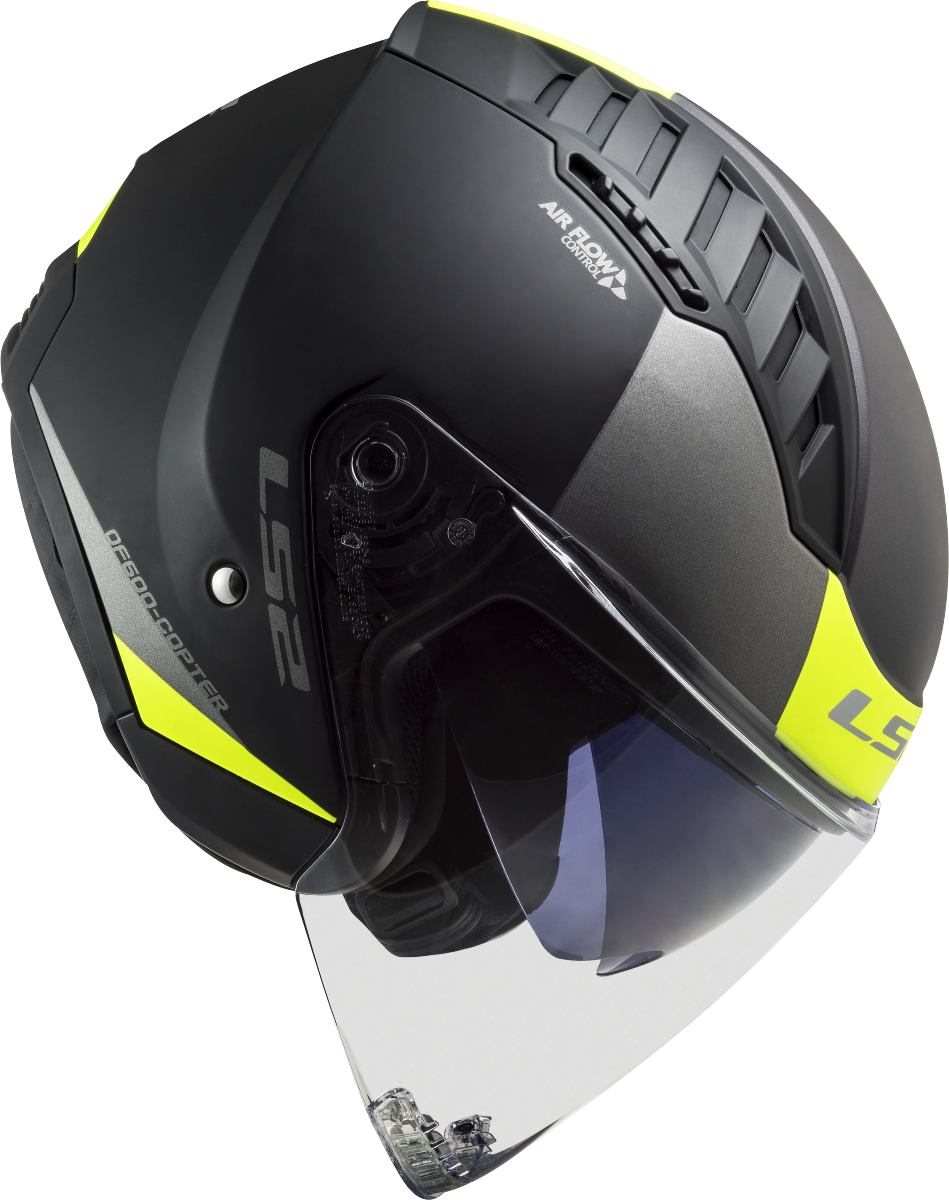 Casco LS2 OF600 COPTER URBANE NEGRO MATE/AMARILLO 4