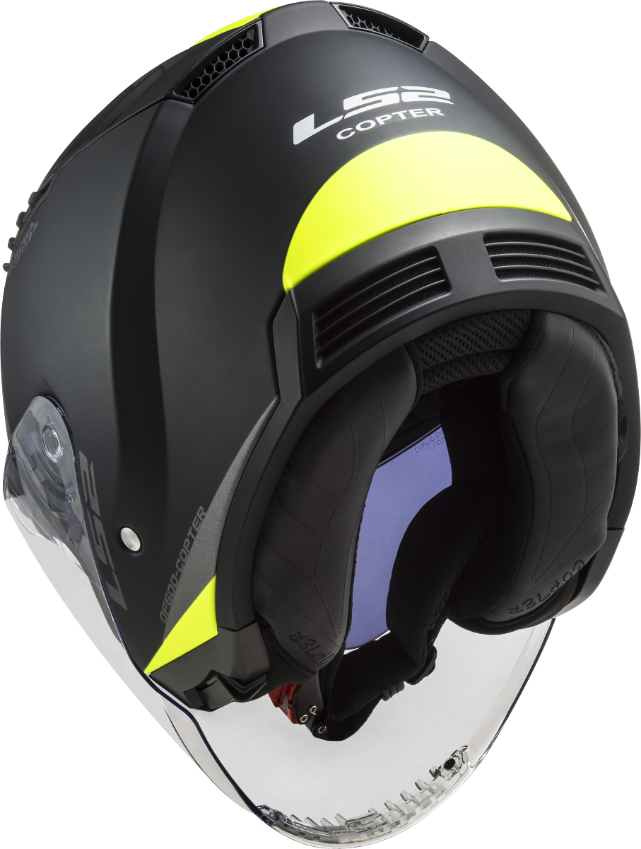 Casco LS2 OF600 COPTER URBANE NEGRO MATE/AMARILLO 5