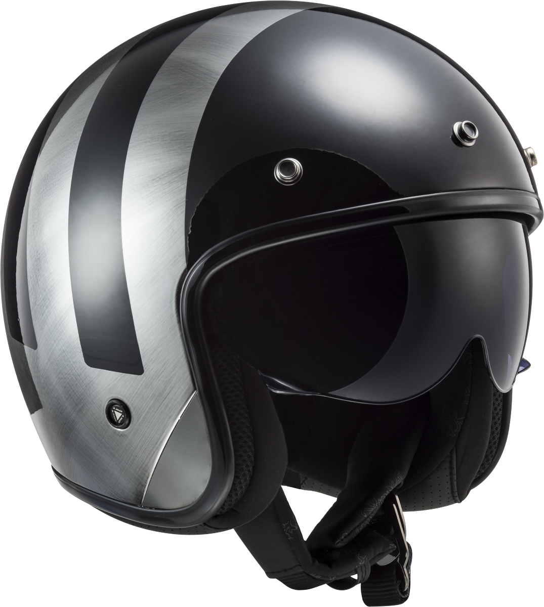 Casco LS2 OF601 BOB LINES JEANS NEGRO 2