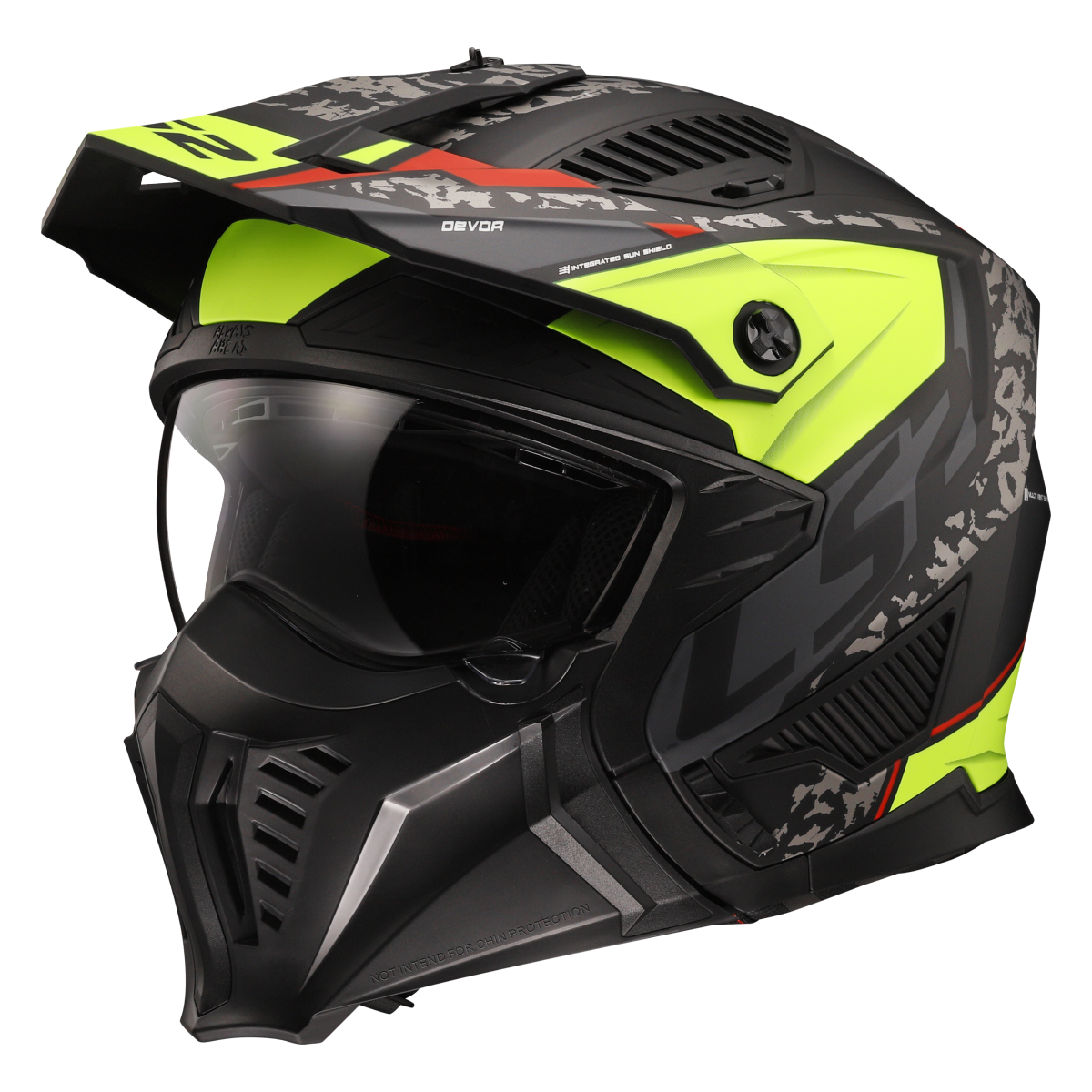 Casco LS2 OF606 DRIFTER DEVOR NEGRO MATE/AMARILLO ECE 22.06