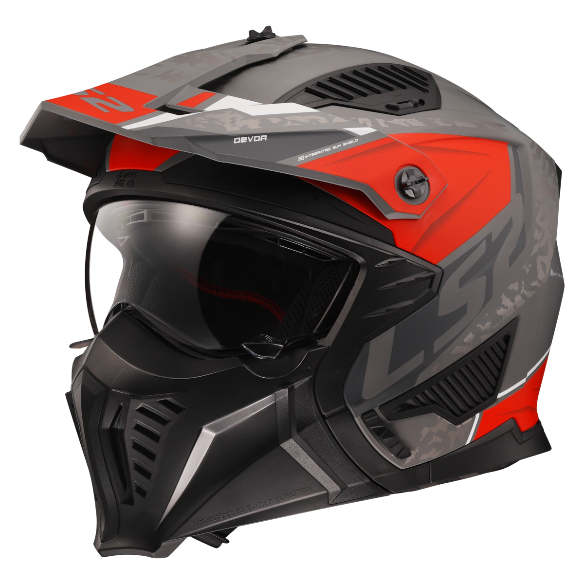 Casco LS2 OF606 DRIFTER DEVOR PLATA MATE/TITANIO/ROJO ECE 22.06