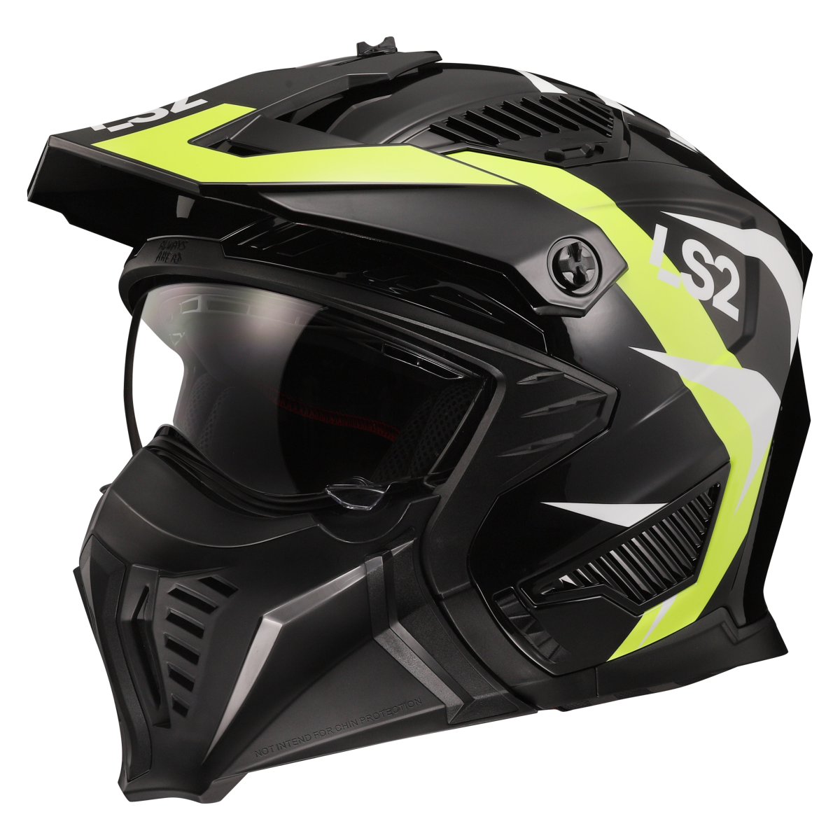 Casco LS2 OF606 DRIFTER TRIALITY NEGRO/AMARILLO ECE 22.06