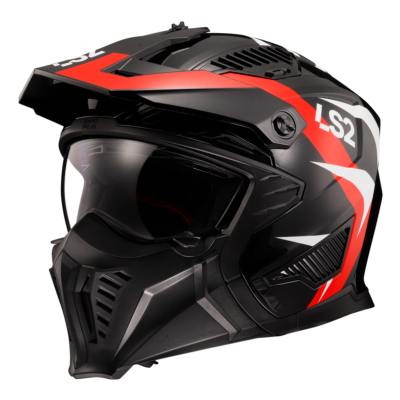 Casco LS2 OF606 DRIFTER TRIALITY NEGRO/ROJO ECE 22.06