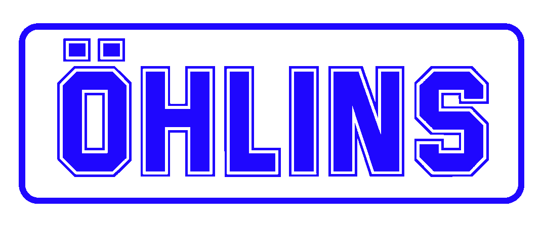 Pegatina decorativa OHLINS vinilo de corte 100x35 mm para moto