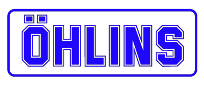 Pegatina decorativa OHLINS vinilo de corte 100x35 mm para moto