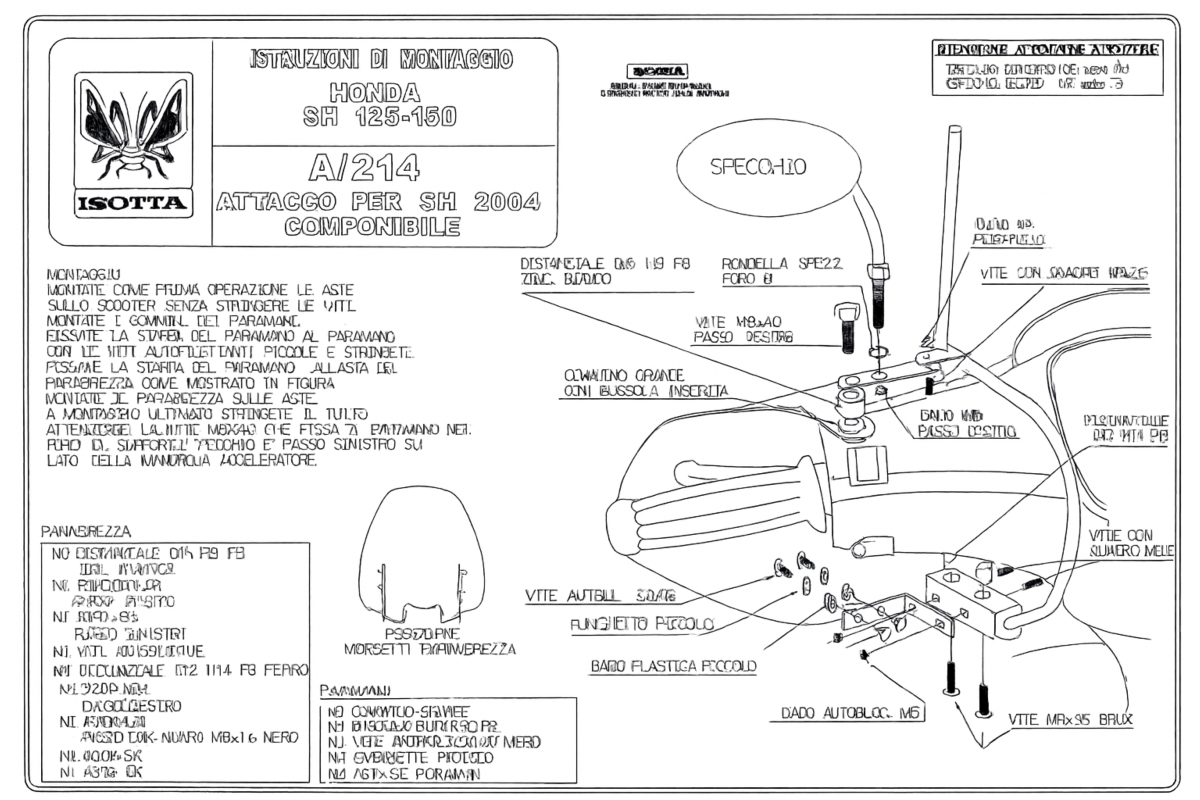 paramanos isotta transparentes honda sh 125 2001-2004 y sh 150 2001-2004 1
