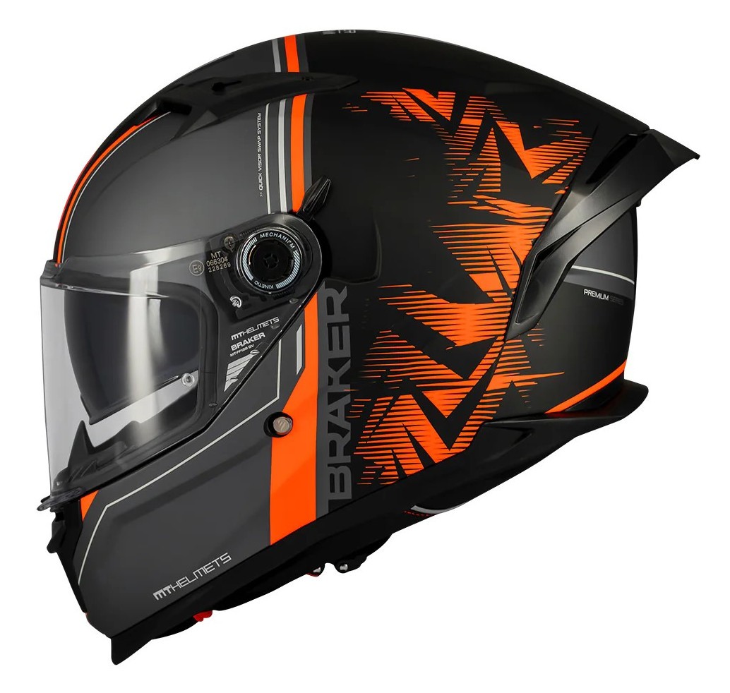 Casco Integral MT BRAKER SV CHARM B4 Naranja MATE