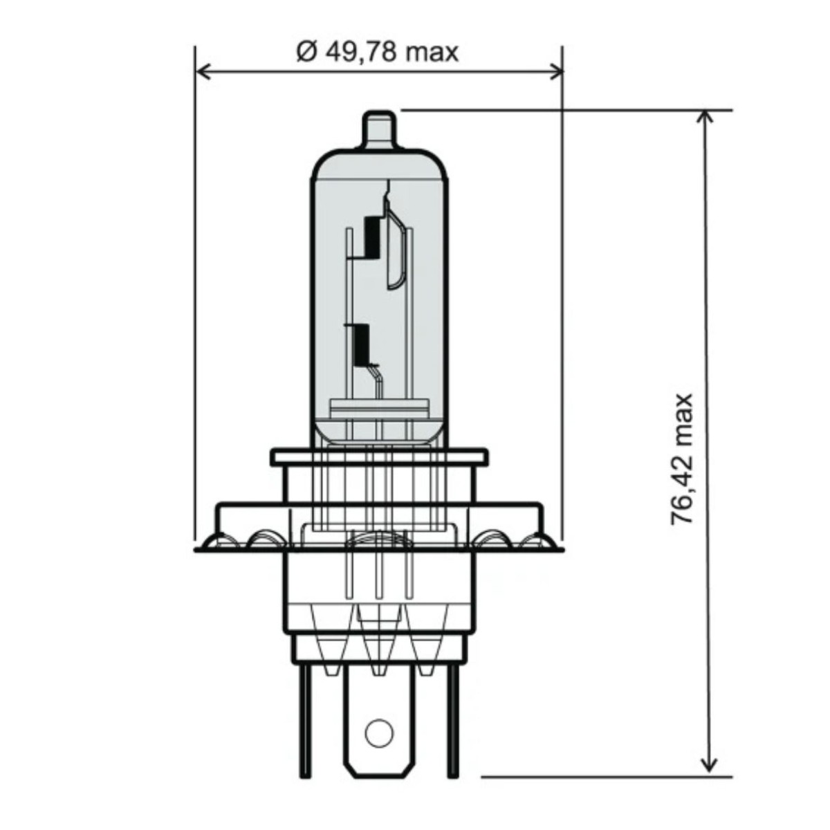 Lámpara Faro H4 12V 60/55W P43t-38 1