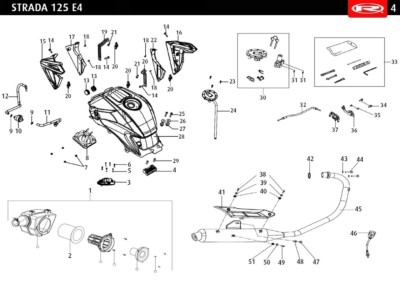 Protector de escape para Rieju Strada 125 y Strada GT 125i Euro 4 - Resistencia y diseño funcional