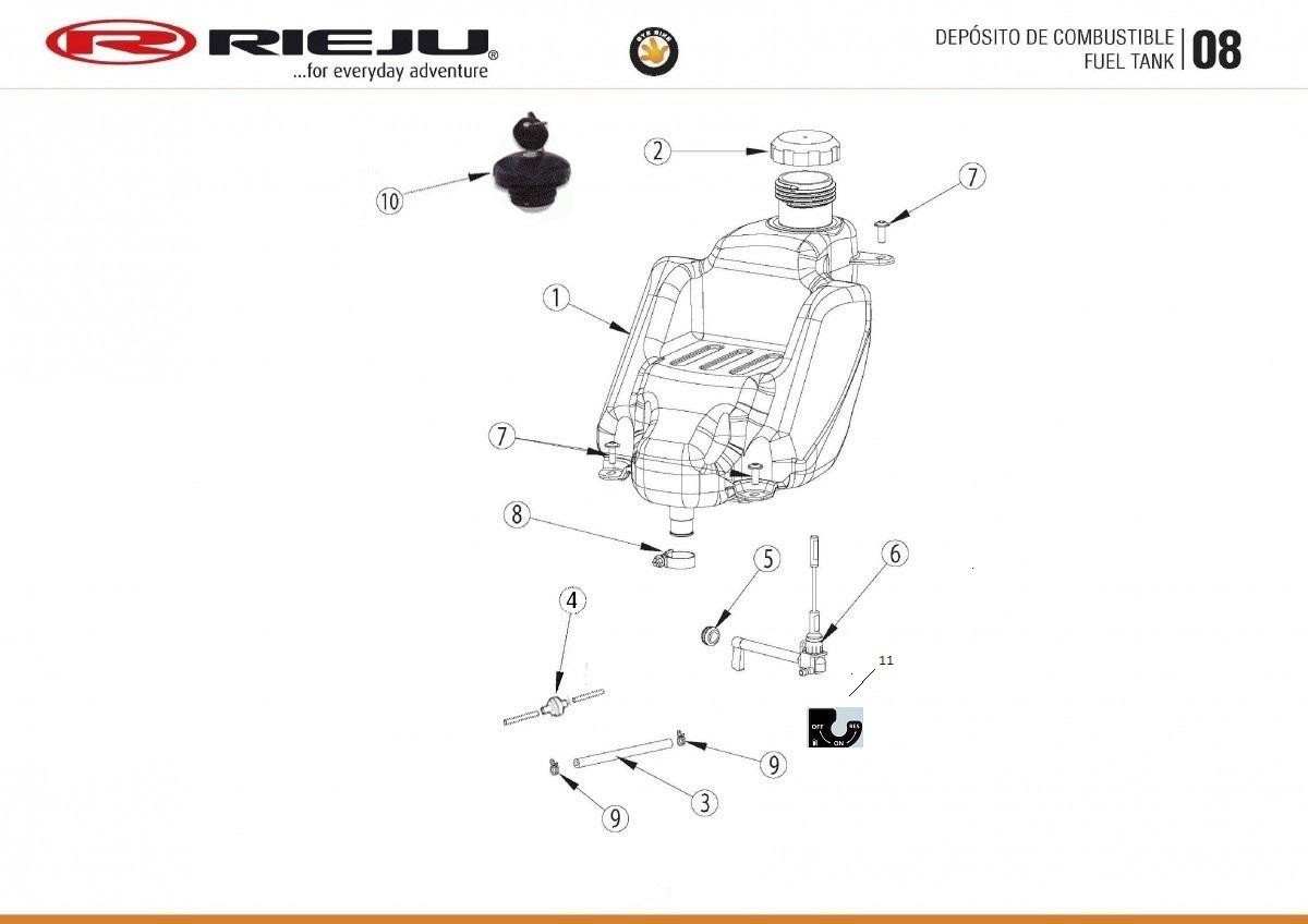 Grifo de gasolina Rieju By Bike con aforador