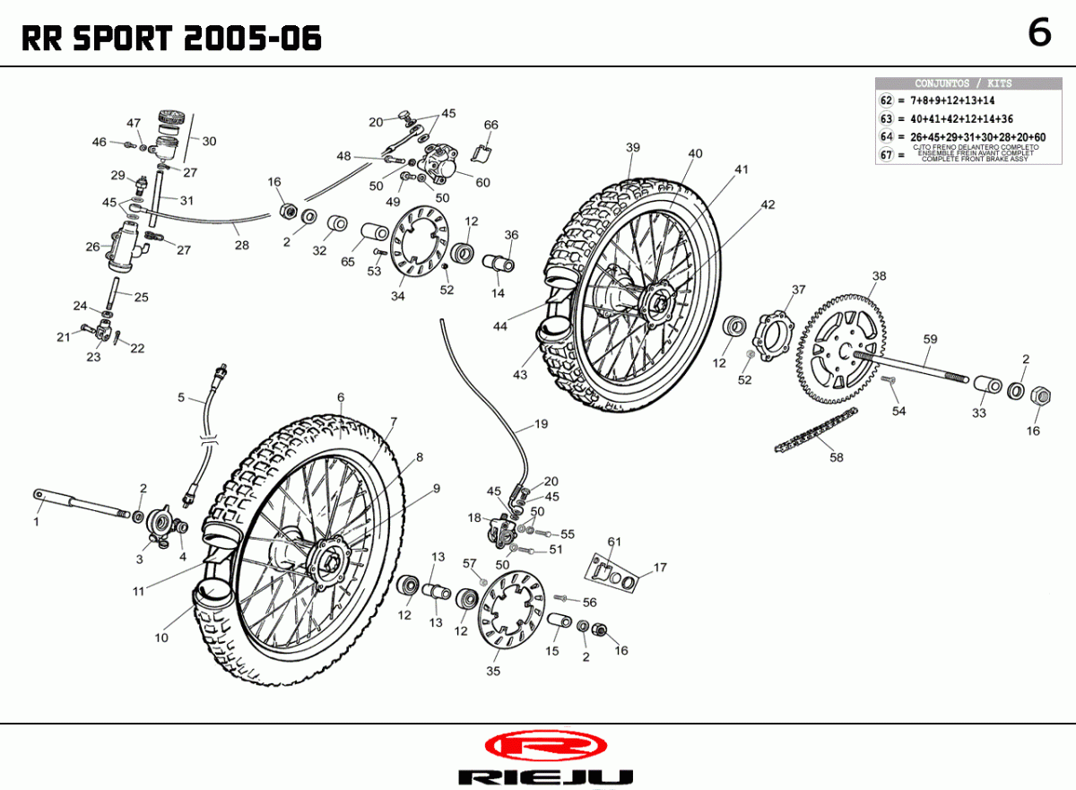 Separador de carrete delantero izquierdo para Rieju RR - Vista general