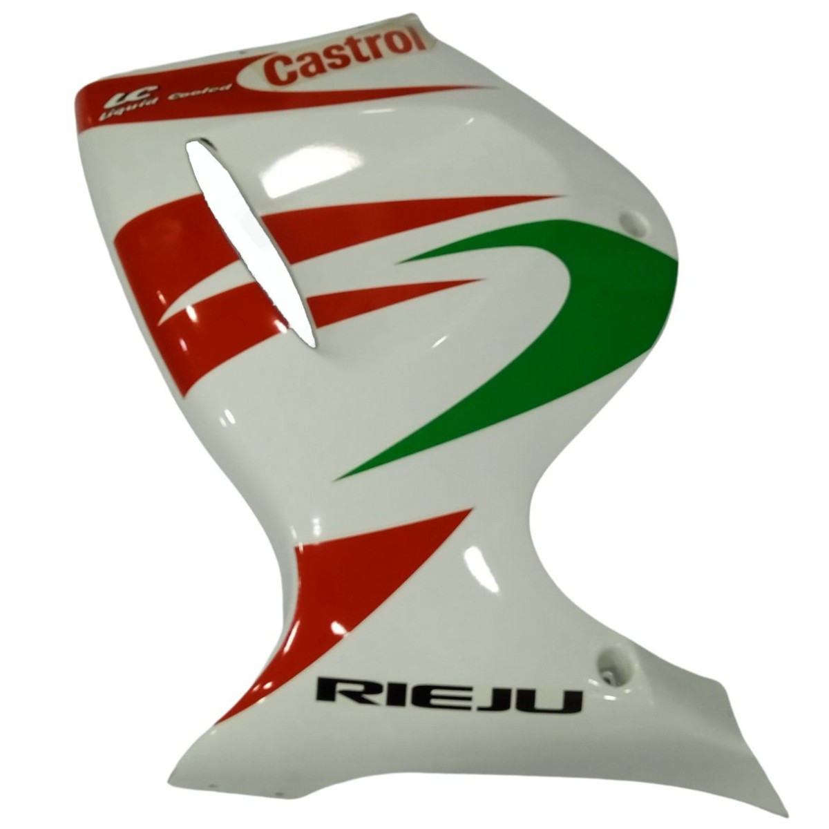 Placa Lateral Rieju RS-1 CASTROL Blanca Delantera Izquierda