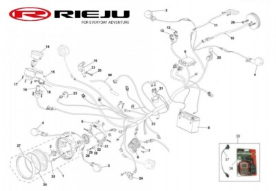 Soporte óptica faro Rieju Tango 125i E5, soporte faro delantero Rieju Tango, repuesto óptica Rieju 125i, soporte iluminación moto
