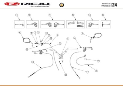 Maneta de freno compatible con Rieju Bye Bike, alta calidad y durabilidad